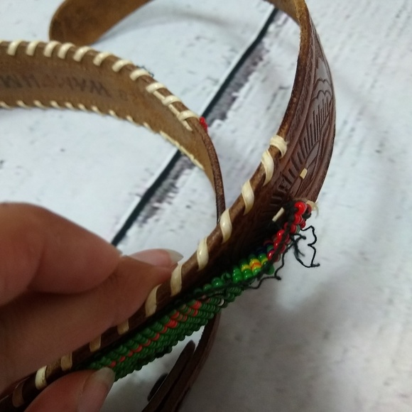 Wampum handbeaded 70s belt size 28' - Picture 8 of 8